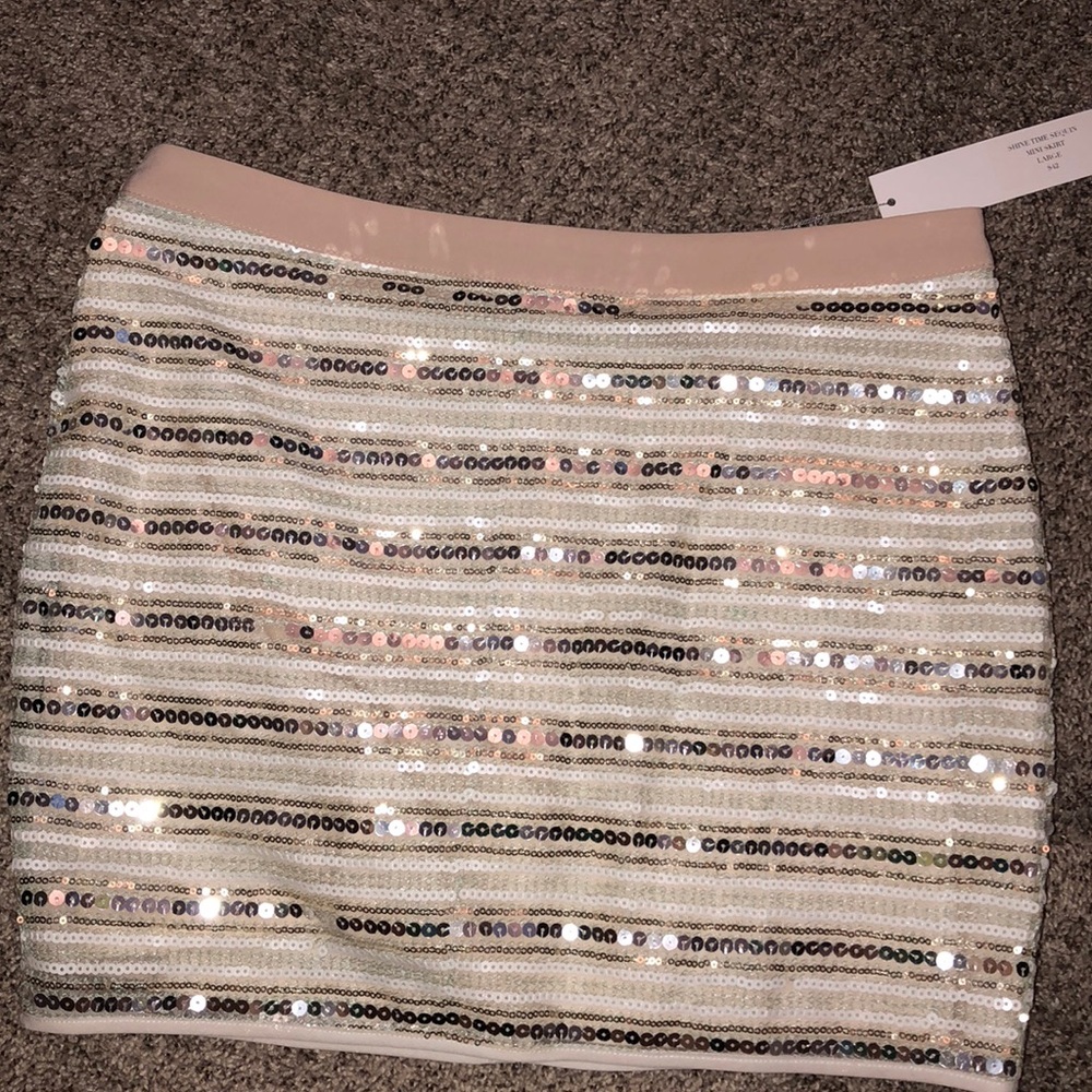 shine time sequin mini skirt